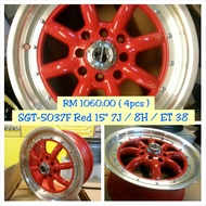 Alloy Rim Wheel 15" SGT-5037F RED 7J / ET38 / 4H 100 / 4H 114.3 1pc