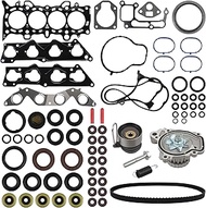 Head Gasket Set Timing Belt Kit with Water Pump Compatible with Honda Civic 2001-2005 HX/EX 1.7L 166