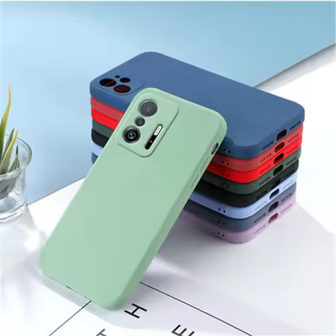 For Cover Xiaomi Mi 11T Pro Case For Mi 11T Pro Capas Shockproof Silicone Liquid Bumper Back TPU Sof