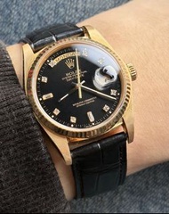 ✅🟨18k金錶 🟨✅原裝黑色鑽石面💎💎肥殼-完美面-夜光齊全✅ 勞力士Rolex Day Date 18038 18k yellow gold ✅1803 18238 16238 16018✅實體交收