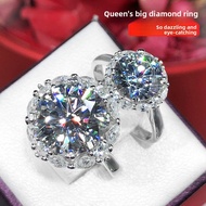 Japanese Style Light Luxury Ring - 5 Carat Imitation Moissanite High Carbon Diamond (Pigeon Egg Desi