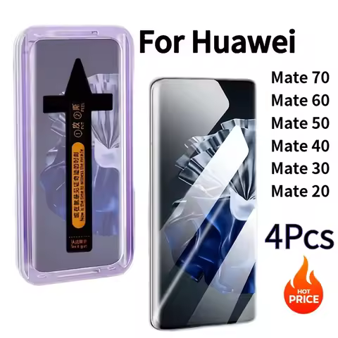 4PCS Tempered Glass Screen Protector for Huawei Mate 40/50/60/70 ProPlus Mate 70 RS 50E 20/30 ProHig