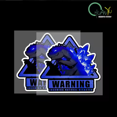 Monster Godzilla car sticker; cute car decal for PC case and car body glass scratch reflective decor