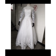 Wedding dress for muslimah / Gaun Kahwin bagi wanita muslimah   — (FREE white plain veil)