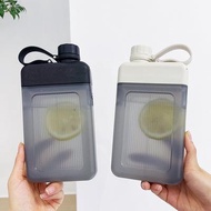 Simple Water Cup Flat Portable Square Water Cup Outdoor Travel Portable Pocket Water Bottle Creative
