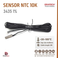 NTC Sensor Probe Temperature Thermistor 3435 1%  2 Mtr cap  4*30mm  Hitam -20 to 105 °C