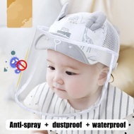 Malaysia Stock READY STOCK and Free Gift  Baby hat kids face shield removable protective cap prevention of baby face shield with free gift  anti-splash baby face shield
