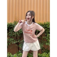 YU CHERRY | Just Peachy Babytee Women's 4-Way cotton Short Sleeve Baby Tee T-shirt YP032