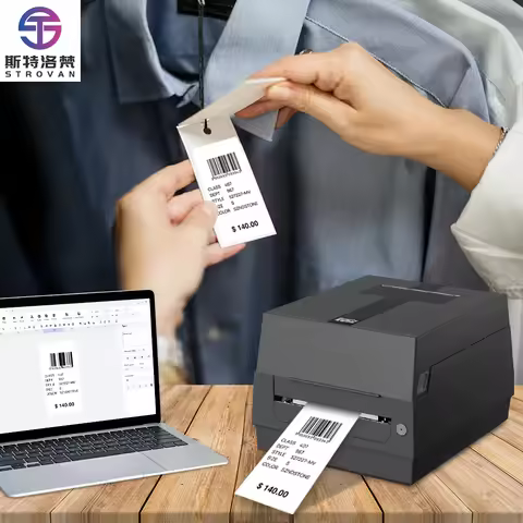 High Quality Black White Desktop Thermal Ribbon Transfer Printer 2D 1D Barcode 300dpi Shipping Label