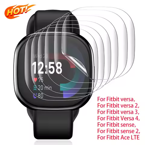 Soft Clear Protective Film For Fitbit Versa 4/3/Sense 2 Smart Watch Versa4 Sense2 Screen Protector F
