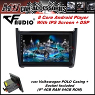 (4GB RAM 64GB IPS + DSP)Volkswagen POLO 9'' Inch Android 8.1 and Play With WORLD TV CHANNELS Android