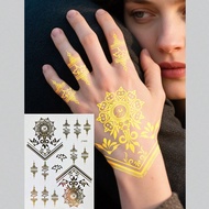 1 Sheets Of Gold Tattoo Stickers, Ghost Pumpkin Temporary Tattoo Decoration, Suitable For Halloween 