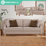 Furniture Mart IMPALA 123 Seater classic style fabric Sofa-Beige