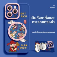 Nohon | เคสโทรศัพท์ซิลิโคนเหลวป้องกันรอบตัวพร้อมขาตั้งกระจกสำหรับ iPhone 15 iPhone 13 Pro Max iPhone