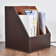 Leather Office File Rack Leather Study File Holder Office File Rack File Storage Rack Desktop File S