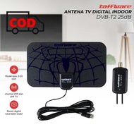 Antena TV Digital Indoor DVB-T2 VHF UHF 25dB Kabel 3 Meter Jangkauan Luas | Penguat Sinyal Penangkap Siaran Televisi Signal Booster Tipis Super Jernih Stabil