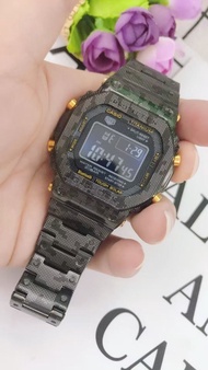 卡西歐限量版G-SHOCK迷彩鈦合金金屬款 GMW-B5000方塊鋼帶表