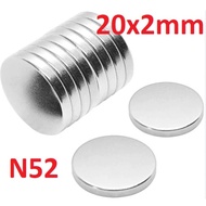 Neodymium magnet 20x2mm 20x2 mm 20 x 2 neodymium round white coin N52