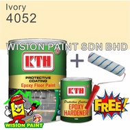 ivory 4052 / KTH EPOXY ( 5L ) + ( FREE 7" ROLLER SET ) Floor Epoxy Paint (4L+1L Hardener) Brand: KTH