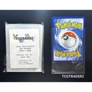 TCGTRADERZ Clear Card Sleeve Protector (100pcs) – Perfect Fit 64x89mm | Pokémon, Digimon, One Piece,