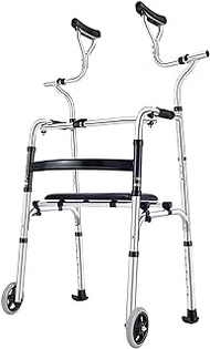 Rollator Walker Walking Aid Cane Chair Armrest for Elderly Elderly Pulley Telescopic Foldable Walker Crutches for Elderly Walker Aids Disabled Walker Yearn for