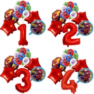 15pcs Spiderman Party Balloons Red Number Balloon Kids Boy Super Hero Theme Birthday Party Decoratio