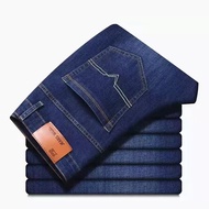 蒂默奇牛仔裤男春夏款2023年男士牛仔裤男潮牌百搭经典纯黑弹力长裤男 深蓝色（不加绒） 36（腰围二尺八，155-165斤）