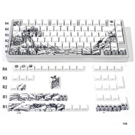 128 Phím San Hô Trắng Biển Double Shot Keycaps PBT Anh Đào Hồ Sơ Mặt In Backlit Cho MX Bàn Phím Cơ