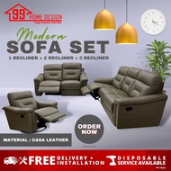 READY STOCK 99 HOME : SF1162 -1R+2RR+3RR LIVING ROOM FURNITURE SOFA SET COVERED BY CASA LEATHER