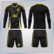 Bộ Quần Áo Bóng Đá CLB  Dot Mund Đen Dài Tay SS25 - Đồ Đá Bóng Thun Lạnh 4 Chiều