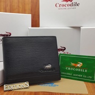 Men's Imported Genuine Leather Wallet Ed Crocodile Black C1201-12 Branded