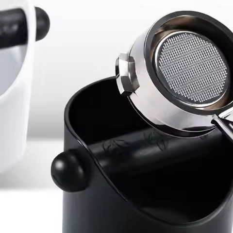 Shock-Absorbent Coffee Knock Box Anti-slip Espresso Dump Bin For Coffee Grounds With Removable Knock