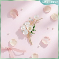[lzdhuiz3] Enamel Brooch Flower Pin Crystal Floral Corsage Brooch Pin Luxury Accessory for Women Dre