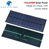 6V 250mA 1.5W Solar Panel Polycrystalline 165*65MM Mini Sunpower Solar System DIY for Battery Cell P