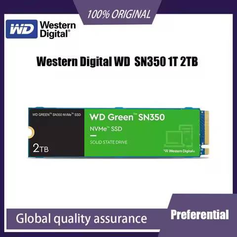 Western Digital WD Green SN350 1T 2TB 500GB NVMe SSD PCIe 3.0 M.2 2280 Up to3200MB/s Drives for Lapt
