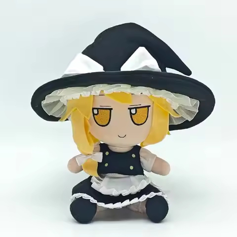 20cm TouHou Project Kirisame Marisa Plush Toys Cute Soft Stuffed Anime Cushion Fumo Dolls For Kid Bi