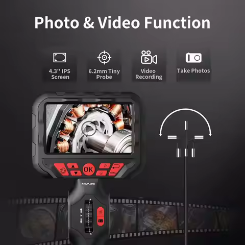 3.9/6mm industrial endoscope 360 degree rotating HD camera for car repair engine repair carbon depos