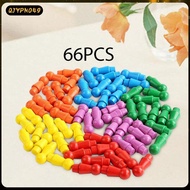[qjypno49] 66x Board Games Pawns,Multicolor Game Pawns,Game Supplies,Human Shaped