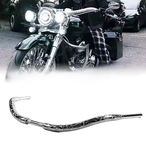 Motorcycle Beach Handlebars Carving Bars 1-1/2" Inch For Harley Dyna Soft tail Fat Boy Breakout Road