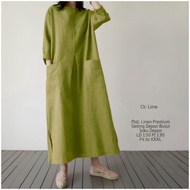 [ Garansi] Dress Oversize Dress Casual Dress Korean Linen Dress Adella