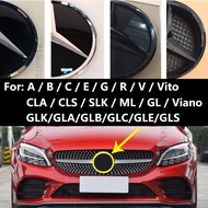 Grille Badge For Mercedes W204 W205 W176 Benz A B W245 C E W212 W213 Emblem G V Vito Viano GLA X156 CLA C117 ML W166 GLK GLC Logo Grill Star Tuning Accessories