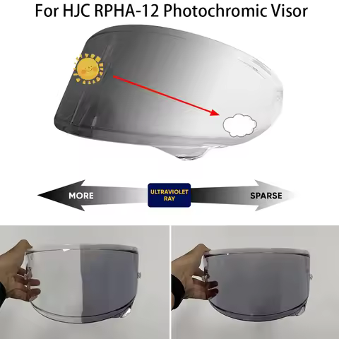 Photochromic Visor Shield Fit for HJC RPHA 12 HJ-42 RPHA-12 Helmet Face Shield Uv Protected Helmet A