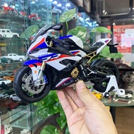 Mô hình xe mô tô BMW S1000RR tỉ lệ 1:9 Hua Yi có đèn và ben nâng