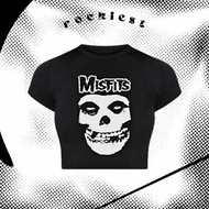 THE MISFITS CROP TOP | CROP TOP BAND | Y2K CROP TOP | GRUNGE | Black Oversized VINTAGE TANK TOP | PR