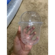 18oz U Shape Plastic Cup with Lids (100pcs+-)