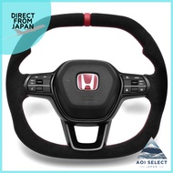 LANBO Civic FL1/4/5 2021 (R3).9- (TYPE-R OK) Original Real Carbon Steering Square Type Alcantara