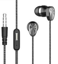 有線3.5mm入耳式運動耳塞運動電鍍遊戲重低音耳機（袋裝黑色耳機）