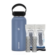 GOFILTR 32 oz Alkaline Water Bottle + 2 Alkaline Water Infusers 9.5 pH/Insulated Water Bottle That C