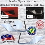 Perodua Myvi 2018 - 2020 / Perodua Myvi G3 Rear Bumper Garnish - Chrome - 1set / 2pcs