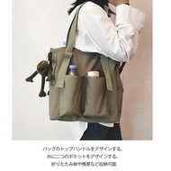 Japanese Style Dual-Use Storage Shoulder Bag Large-Capacity Water-Repellent Outing Tablet Adjustable